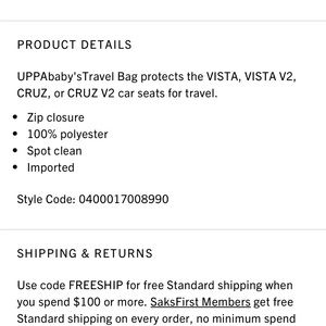Uppababy travel bag